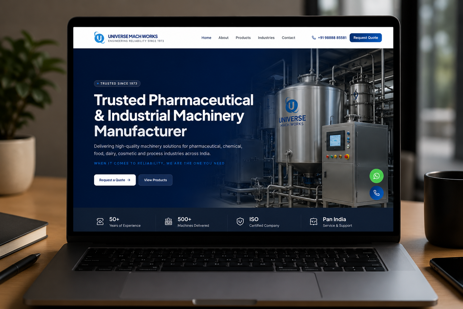 Universe Mach Works website design